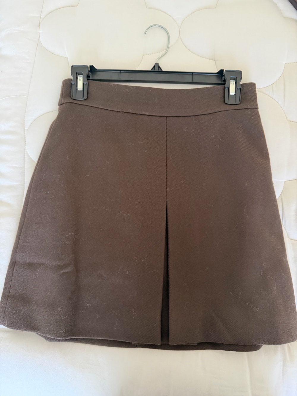 J. Crew Chocolate Brown Pleated Pencil Skirt